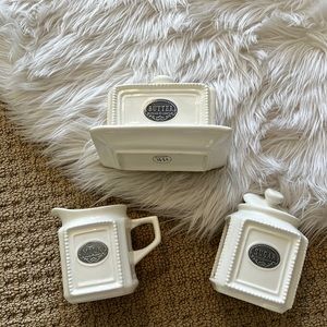 Milk sugar butter dishes